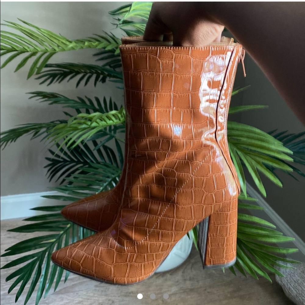 Brown Croced Booties